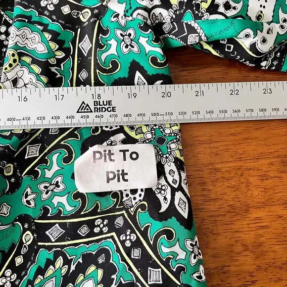 Chico's Women's M Blazer‎ Jacket Paisley Open Front Waterfall Art to Wear Career - Picture 6 of 9